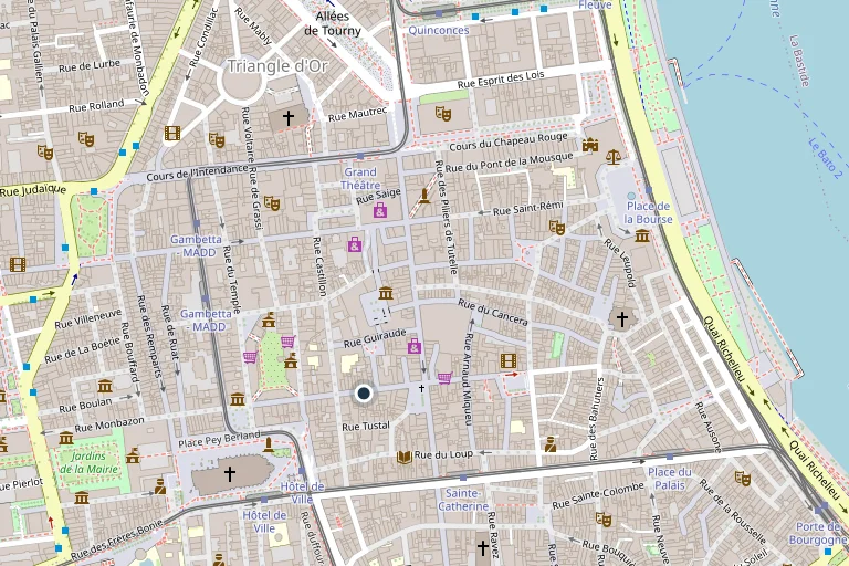 Plan de situation du cabinet, 14 rue des Trois Conils à Bordeaux